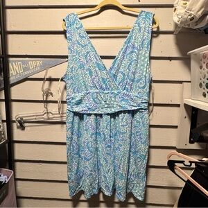Lilly Pulitzer Light Blue Paisley Mini Dress Romper